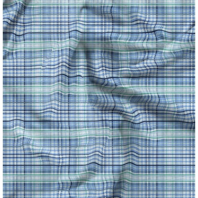 Soimoi Cotton Voile Fabric Plaid Check Print Fabric by The Yard 56 Inch Wide
