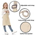 thumbnail image 3 of TOPTIE Kids Aprons with Pocket & Adjustable Strap, Child Chef Bib Apron for Kitchen Cooking Baking Painting-Khaki-XL, 3 of 8