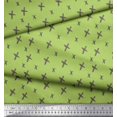 thumbnail image 3 of Soimoi Green Heavy Satin Fabric Cross & Geometric Print Fabric by Yard 54 Inch Wide, 3 of 3