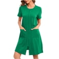 thumbnail image 1 of Erwazi Women Robes Zipper Front Short Sleeve Long Robe Housecoat with Pockets Loungewear, 1 of 8