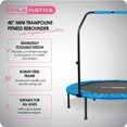 thumbnail image 2 of HolaHatha Mini-Trampoline Pliable avec Poignée Ajustable, 40 Pouces, Bleu, 2 of 10