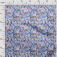 thumbnail image 3 of oneOone Velvet Blue Fabric Writing Text Fabric For Sewing Printed Craft Fabric By The Yard 58 Inch Wide, 3 of 4