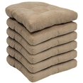 thumbnail image 2 of Sweet Home Collection Chair Cushion Crushed Memory Foam Pads Premium Slip Non Skid Microdot Rubber Back Tufted 16" x 16" x 3.25" Thick Seat Cover, 6 Count (Pack of 1), Taupe, 2 of 4