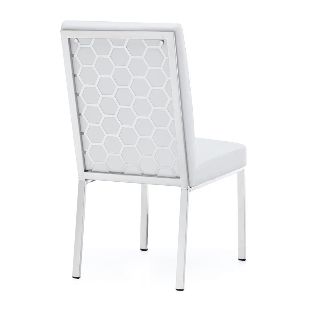 Home Gear Set of 2 Silver Frame Hexagonal Back Dining Chair
