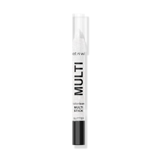 COLOR ICON MULTISTICK - Snowy Skies, un Bâton de Maquillage Mince wet n wild Multi-Usage avec une Formule Blanc Scintillante de Crème à Poudre pour les Yeux, les Joues et les Lèvres, Offrant un Éclat Modulable et Convenant comme Paillettes pour le Corps.