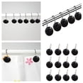 thumbnail image 2 of Hooks Set 12Pcs Rhinestone Shower Curtain Rings Stainless Steel Hangers with Acrylic Decorative Bathroom Accessories forElegant Shower Curtain Holders, 2 of 6