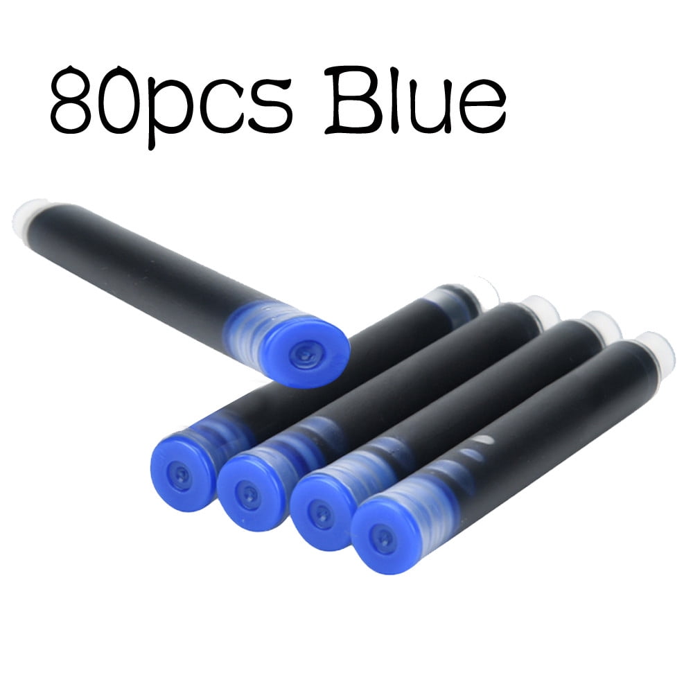 WIFKLSIIPG JINHAO 80PCS Fountain Pen Ink Cartridge Refills Black and Blue 35ml