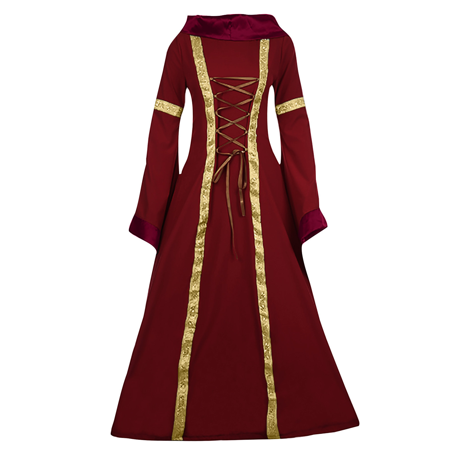 EQWLJWE Économies d'Été! Robe Médiévale pour Femmes, Robe Renaissance Costume de Performance Médiévale Femmes Costumes de Fête Foire Médiévale Robe Gothique, Laçage Irlandais sur Longues Robes Cosplay Robe Rétro