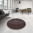 thumbnail image 4 of Ahgly Company Tapis Rond Lavable en Machine Intérieur Transitionnel Rouge Nuit, 6 Pieds Rond, 4 of 7