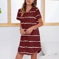 thumbnail image 4 of 2025 Chemises de Nuit pour Femmes à Manches Courtes Rayées Dames Grande Taille Chemises de Nuit Imprimées Nuisette Col Rond Mignonne Petite Chemise de Nuit Robe de Nuit Confortable, 4 of 4