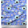 thumbnail image 1 of Soimoi Cotton Cambric Fabric Robin,Butterfly & Anemone Floral Fabric Prints by Yard 56 Inch Wide, 1 of 3