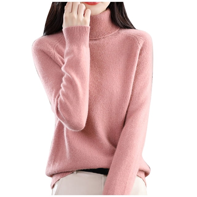 Liquidation! Lisingtool Chandail à Col Roulé d'Automne pour Femmes, Ample, Grande Taille, Épais, Tricoté, Chandail, Chemise de Base