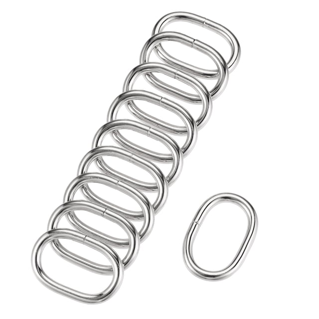 Unique Bargains Silver Tone Oval Buckles Iron Electroplating (10 Pack)