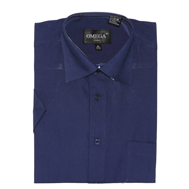 Gravity Threads Mens Dress Shirt Short Sleeve , L Navy