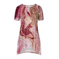 thumbnail image 4 of Yuyuzo Hauts d'Été pour Femmes 2025 Coupe Ample Col Rond Manches Courtes T-Shirts T-Shirts Graphiques Étoiles et Rayures Blouses Décontractées et Confortables, 4 of 5