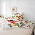 thumbnail image 5 of YST Cute Cat Bed in a Bag Queen Comforter Set 7 Piece,Cartoon Cat Pet Animals Bedding Sets Funny Cats Fish Bones Geometry Circles Reversible Sheet Set with Comforter,Red Yellow, 5 of 5