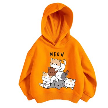 Girls Hoodies & Sweatshirts 18 Month Hoodie Sweater Kids Girls Sports Shirt Hoodie Cat Hoodies for Kids Casual Print Personality Hoodie Size 14 Boys Clothes Teen Sweat Shirts Pullover