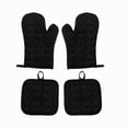 thumbnail image 2 of Oven Mitts and Pot Holders Set with Heart Pattern, Cotton Heat Resistant Kitchen Gloves for Baking, Cooking and Grilling, 2 of 7