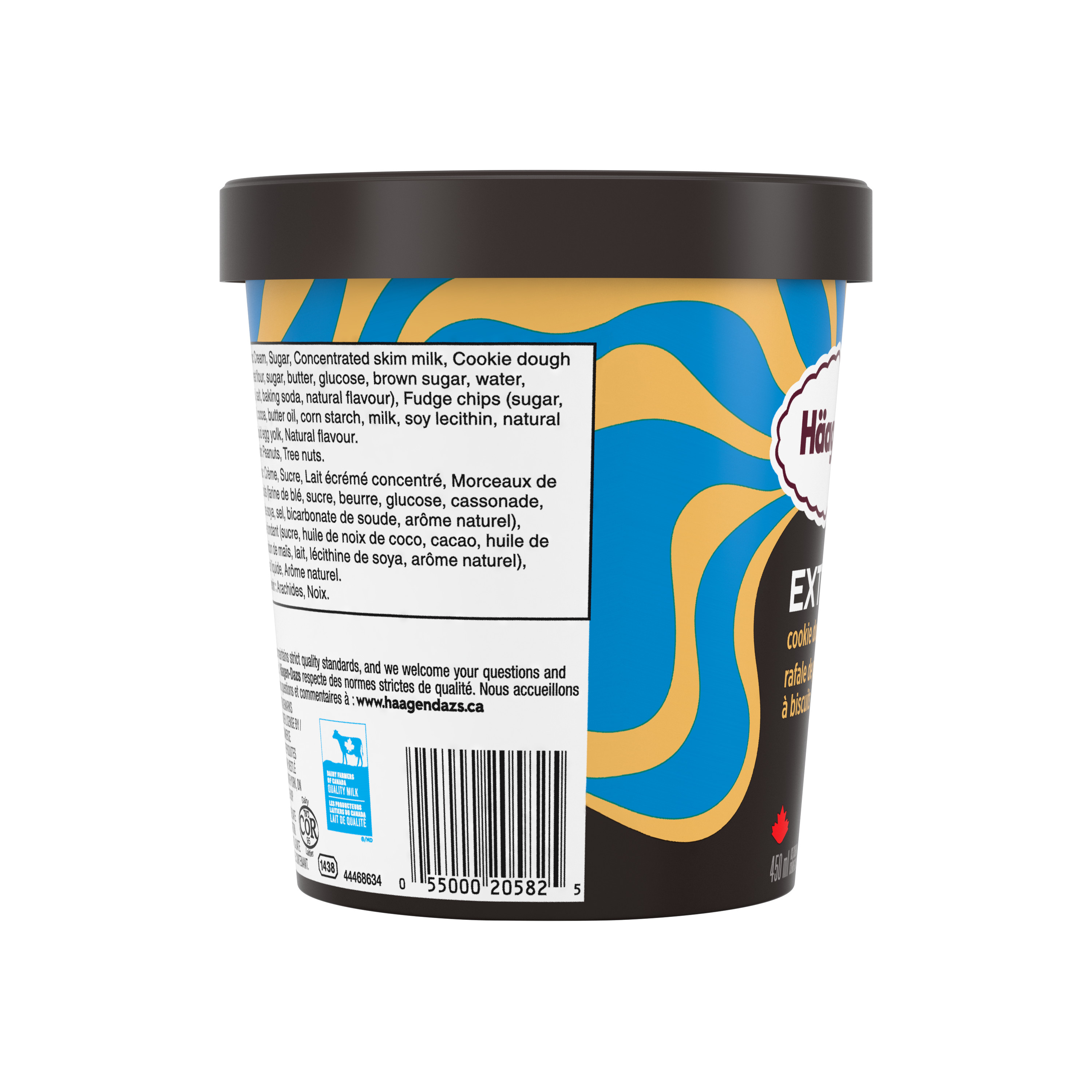 HAAGEN-DAZS EXTRÄAZ rafale pâte à bisc., crème glacée van., pâte biscuits, bris. fondant 450 ml