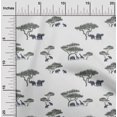 thumbnail image 1 of oneOone Georgette Viscose Fabric Tree & Animals Ikat Print Sewing Fabric BTY 42 Inch Wide, 1 of 4