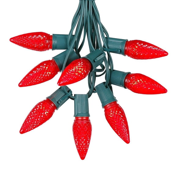 Novelty Lights Guirlande Lumineuse de Noël Extérieure C9 LED Rouge de 25 Pieds