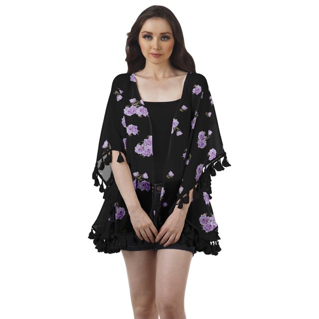 Moomaya Front Open Printed Shrug Beach Clothes For Kimono Cardigans For Women