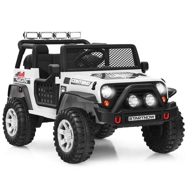 Patiojoy Kids Ride on Truck 12V Electric Truck w/Remote Control Battery Powered Ride on Toy Car White