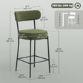 thumbnail image 3 of HOMCOM Modern Bar Stools Set of 2 27" Counter Height Barstools, Green, 3 of 10