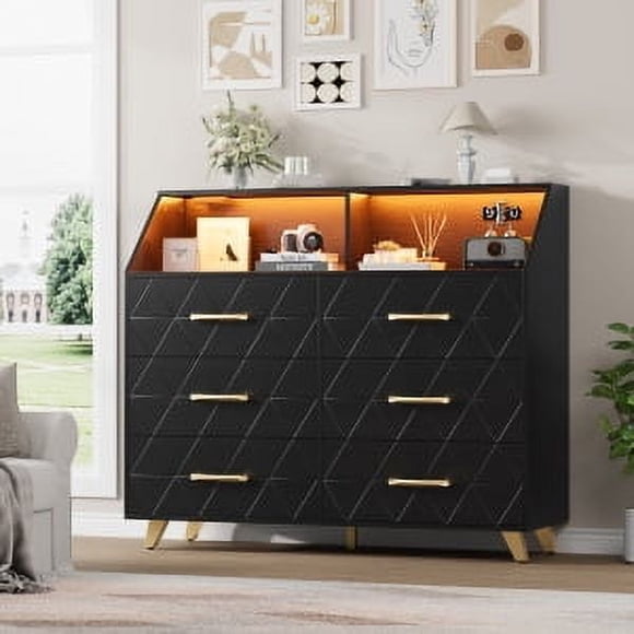 Armoire à Tiroirs à 6 Tiroirs en Mdf avec Tablette Supérieure, Tiroir Blister