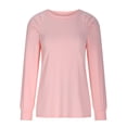 thumbnail image 4 of Timegard Womens Tops Long Sleeve Round Neck T Shirts Casual Comfy Solid Color Basic Blouses, 4 of 7