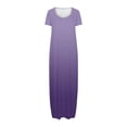 thumbnail image 3 of fatyb Robes Maxi à Manches Courtes pour Femmes Col Ras du Cou Décontractées Longues Robes Imprimées Robes T-Shirt d'Été, 3 of 5