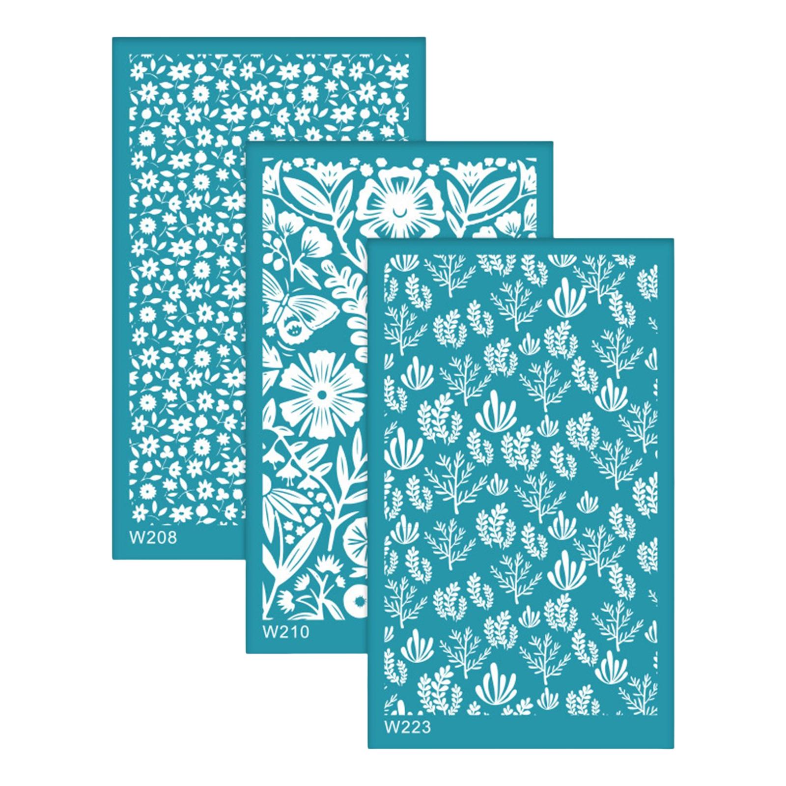 Rongfmy 3 Pcs Pochoirs en Argile pour Écran de Soie, Kit d'Impression Réutilisable, Soie
