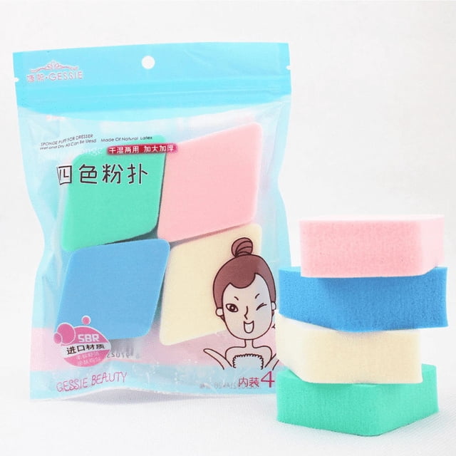 Ensemble de 4 Bouffées de Maquillage en Poudre Estompée Puff pour une Application et une Texture Douce