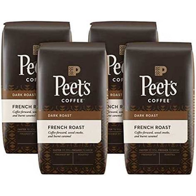 Peet's Whole bean Coffee French Roast 1 lb, 4-pack