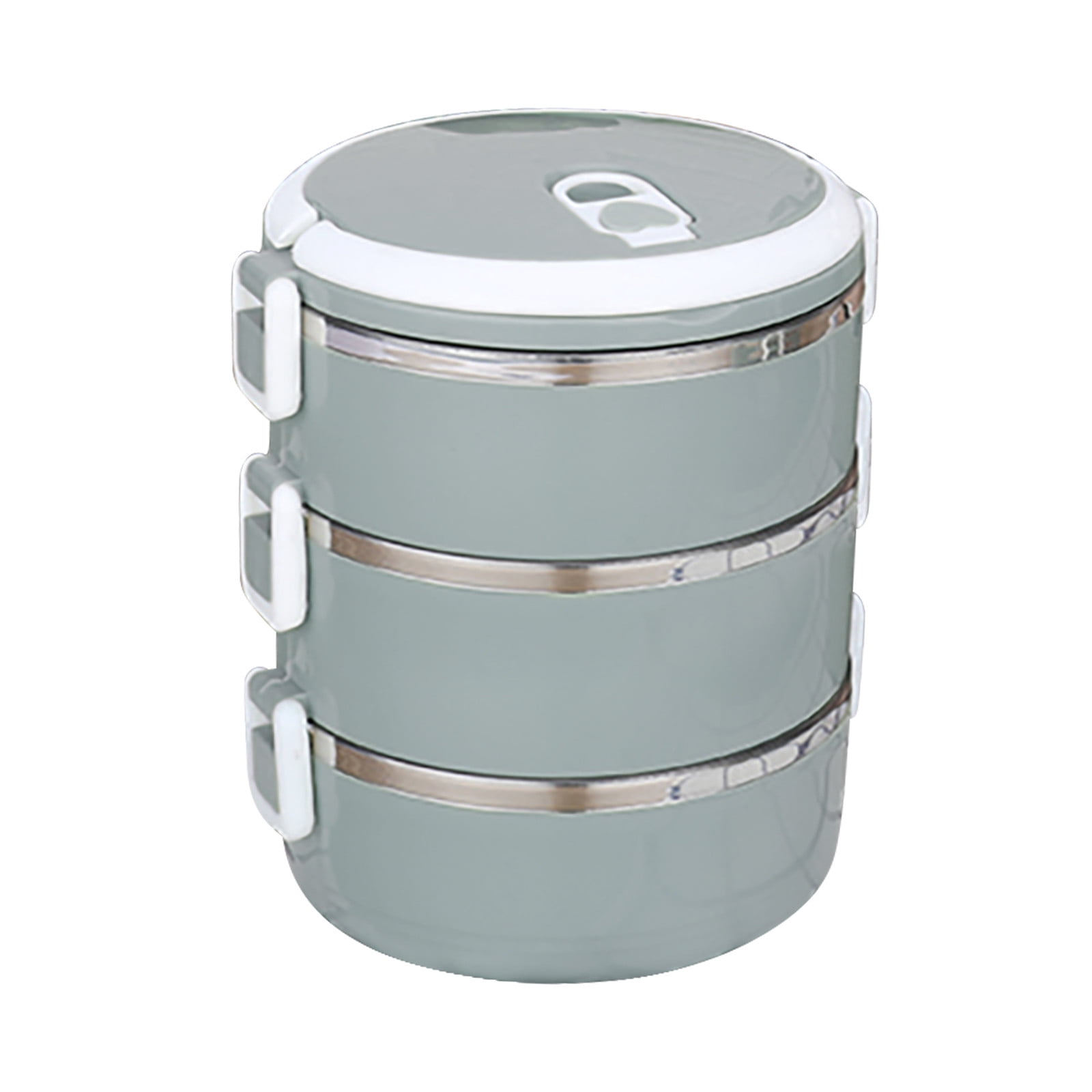 TIMIFIS Bento Box 2100ml 3 Layer Round Food Lunch Box Stainless Steel Lunch Box Lunch Box Food Storage Box Children's Lunch Box Hot Food Lunch Box