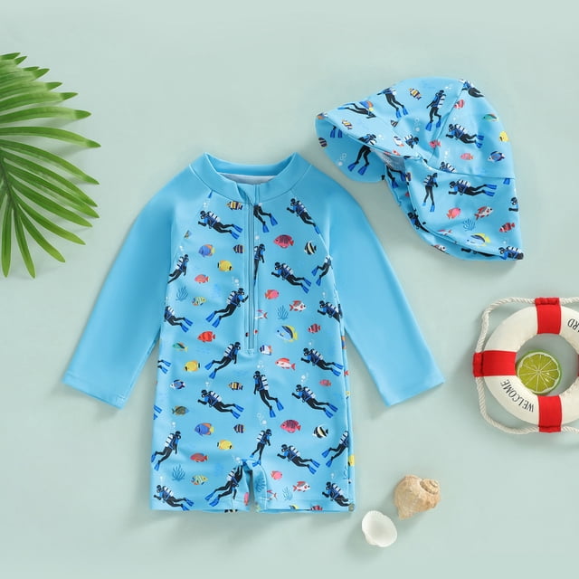 Toddler Girl Rash Guard Swimsuits Flower Graphic Printed Sun Protection Long Sleeve Bathing Suits for Girls 12-18 Monthss