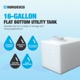 thumbnail image 3 of Norwesco Flat Bottom Utility Tank for Trailers and Lawn Care, 16 Gallon, White, 3 of 6
