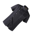 thumbnail image 1 of letairis Stay Comfortable And Professional In Lightweight Short Sleeve Chef Uniforms black xxl 1Set, 1 of 6