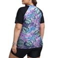 thumbnail image 4 of FOLUNSI Womens Plus Swimsuits 2 Piece Rash Guard Raglan Short Sleeve with Boyshorts Surfing Swimwear 0X-5X, 4 of 5