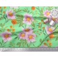 thumbnail image 3 of Soimoi Rayon Fabric Leaves & Wild Flower Print Sewing Fabric Yard 42 Inch Wide, 3 of 3