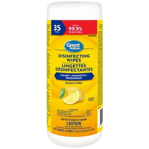 Great Value Disinfecting Épouses Lemon Scent, 35ct