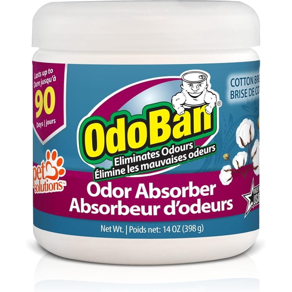 OdoBan Cotton Breeze Solid Odor Absorber, Odor Eliminator for & Musty Smell in Home, Bathroom, Kitchen, Pet Areas 14 oz. (398 g)