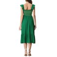 thumbnail image 3 of INSPIRE CHIC Women's Sundress Square Neck Ruffle Tiered Boho Midi Dress L Green, 3 of 6