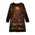 thumbnail image 2 of RXMEKW Robe Patineuse de Noël Imprimée pour Filles à Manches Longues à Col Rond Robe Tournoyante pour Récital et Fête pour l'École des Fêtes et les Événements Festifs, 2 of 5