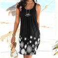 thumbnail image 3 of BJYX Sundress Femmes Casual Robe d'Été Cou Sans Manches Plissé Imprimé Beachwear Tank Sundresses Swing Robe, 3 of 5
