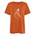 thumbnail image 4 of Hauts d'Été pour Femmes 2023 Mode pour Femmes Imprimé Love Col Rond Ample T-shirt à Manches Courtes Haut Blouse Chandail, 4 of 5