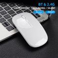 thumbnail image 3 of HXSJ HXSJ M90 Dual-Mode Wireless Mouse with 2.4G & Bluetooth 5.0, Rechargeable, Silent Click, Adjustable DPI, Slim Design, Rose Gold for Laptop & Desktop Use, 3 of 6