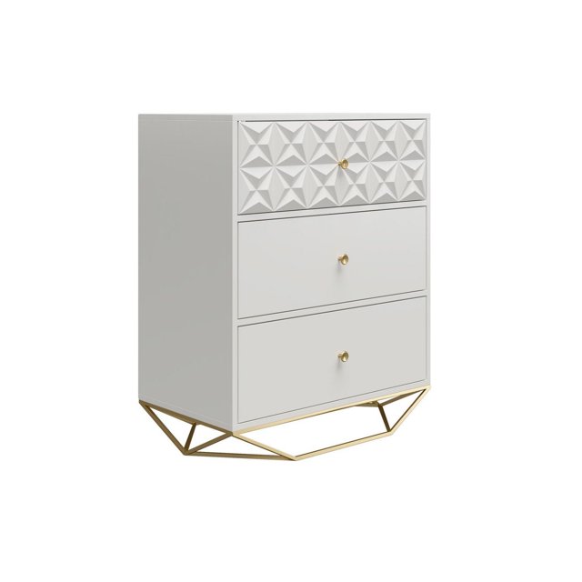 CosmoLiving by Cosmopolitan Blair 3 Drawer Dresser, White