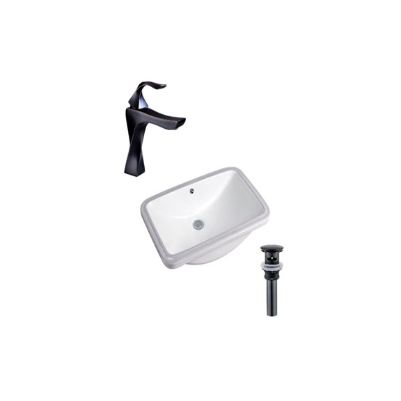 DROP Bath and Kitchen DR091170 Undermount Bathroom Sink Set