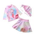 thumbnail image 1 of Baby/Toddler Girls Mermaid Swimsuit Rashguard Set Long Sleeve UPF 50+ ,CM25-14BT Size 4T, 1 of 5